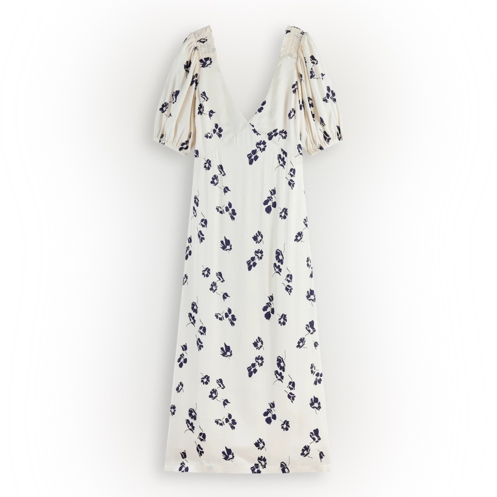SCOTCH & SODA V-NECK OPEN BACK MAXI DRESS - Picture 11 of 13